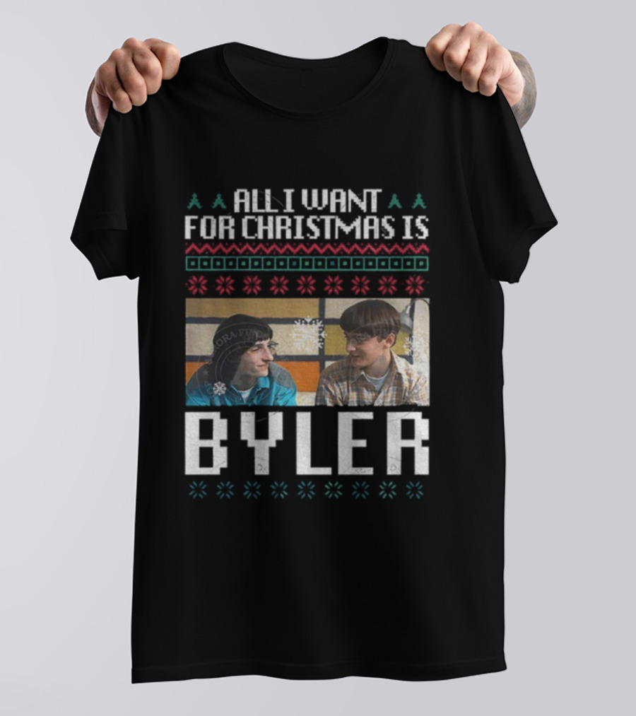 All I Want For Christmas Is Byler Merry Christmas Friends Snowflakes T-Shirt
