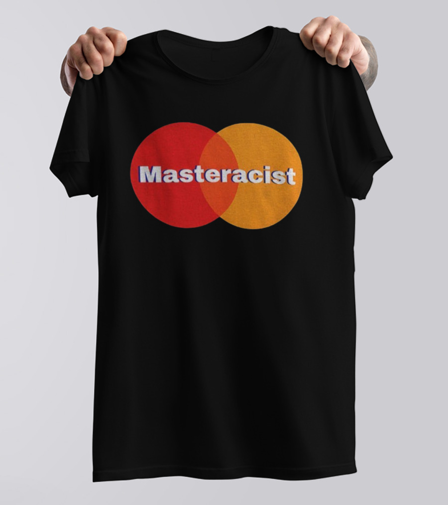 Masterracist Mastercard Parody Iconic Red Orange Overlapping Circles T-Shirt