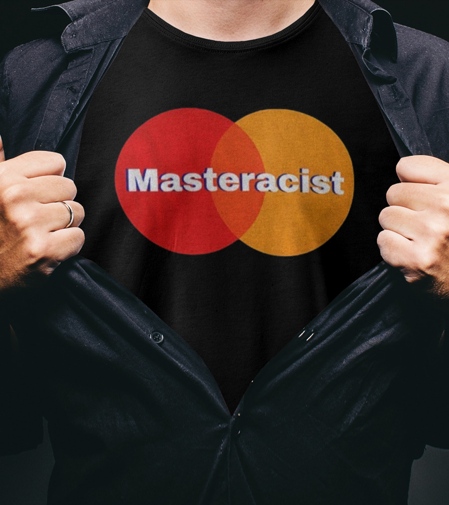 Masterracist Mastercard Parody Iconic Red Orange Overlapping Circles T-Shirt