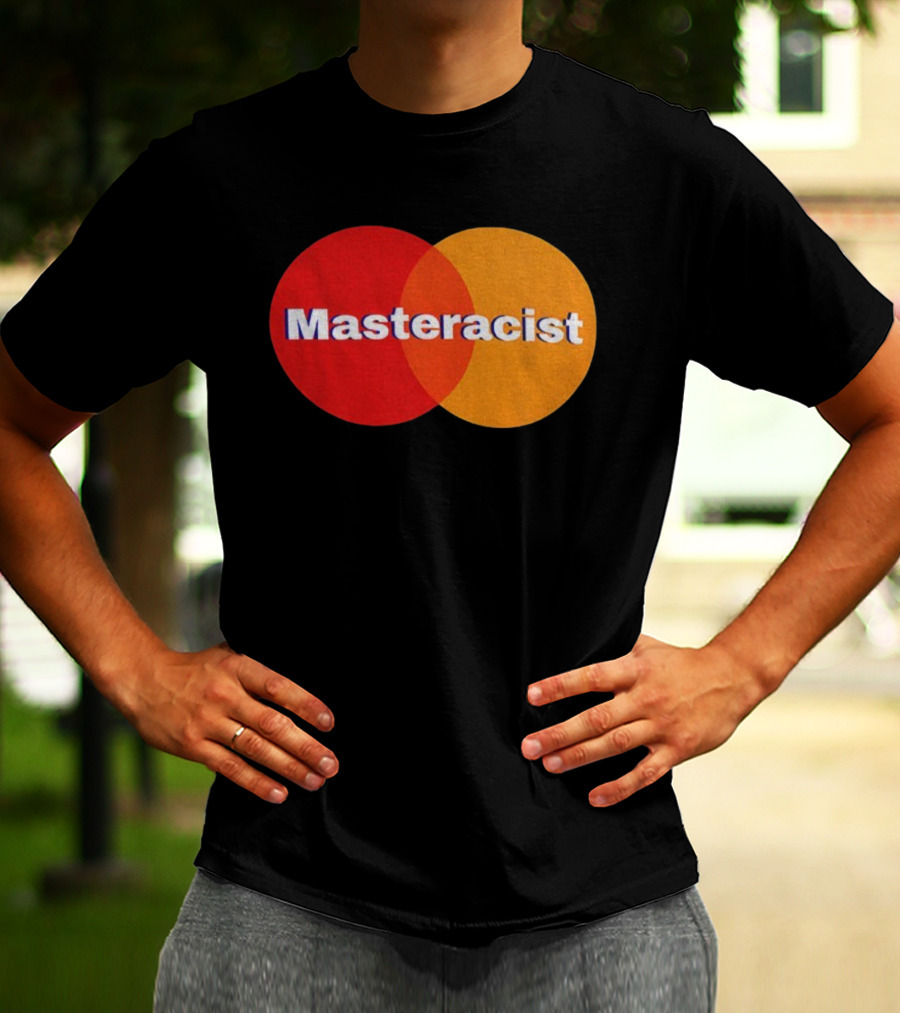 Masterracist Mastercard Parody Iconic Red Orange Overlapping Circles T-Shirt