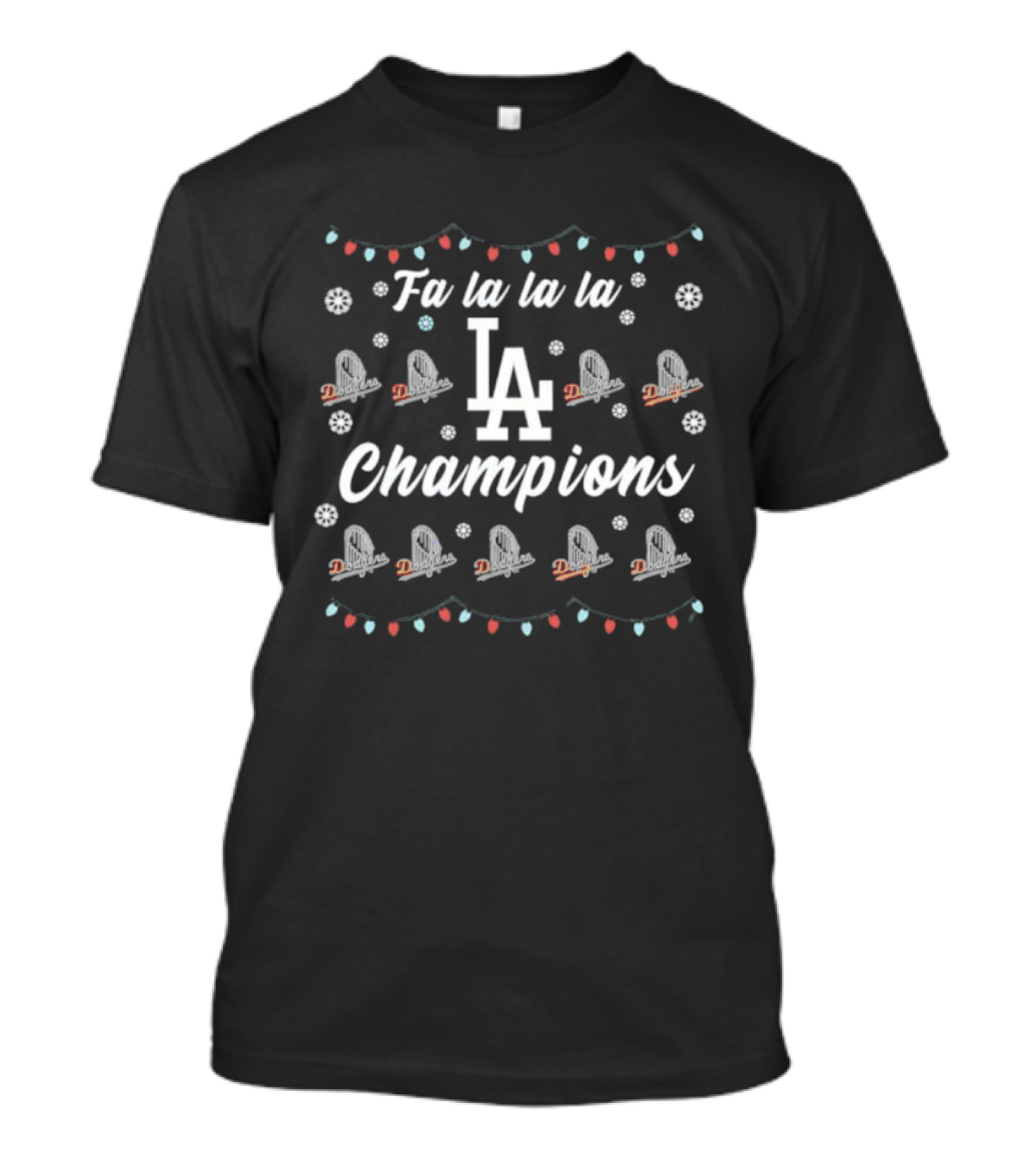 Fa La La La LA Champions Christmas Dodgers 2025 World Series T-Shirt