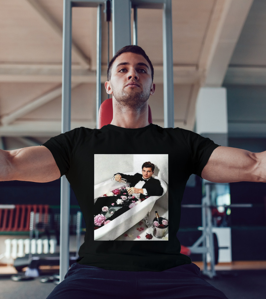 Max Verstappen Oracle Red Bull F1 Elegant Tuxedo Bathtub Roses T-Shirt