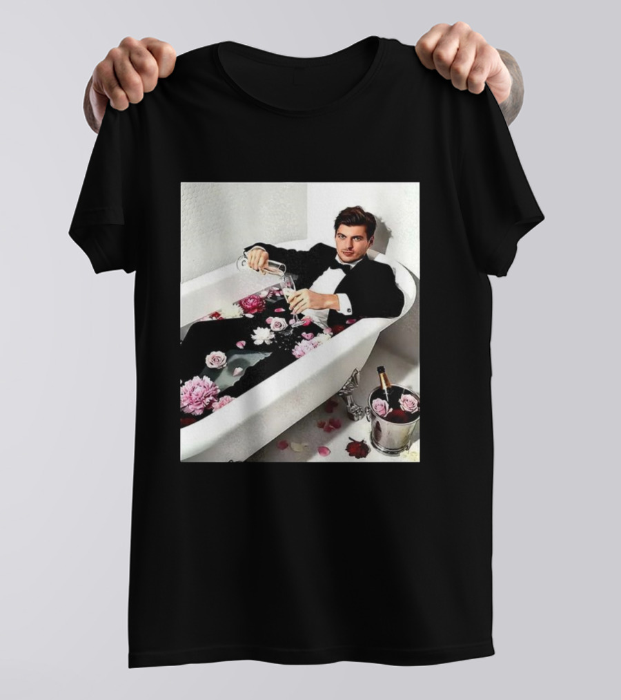 Max Verstappen Oracle Red Bull F1 Elegant Tuxedo Bathtub Roses T-Shirt