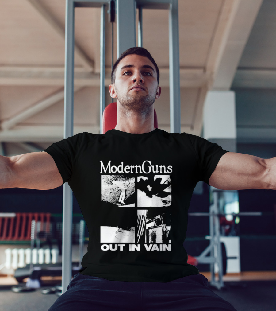Modern Guns Out In Vain Four-Panel Abstract Imagery T-Shirt