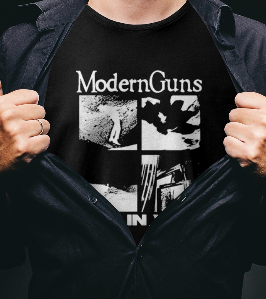 Modern Guns Out In Vain Four-Panel Abstract Imagery T-Shirt