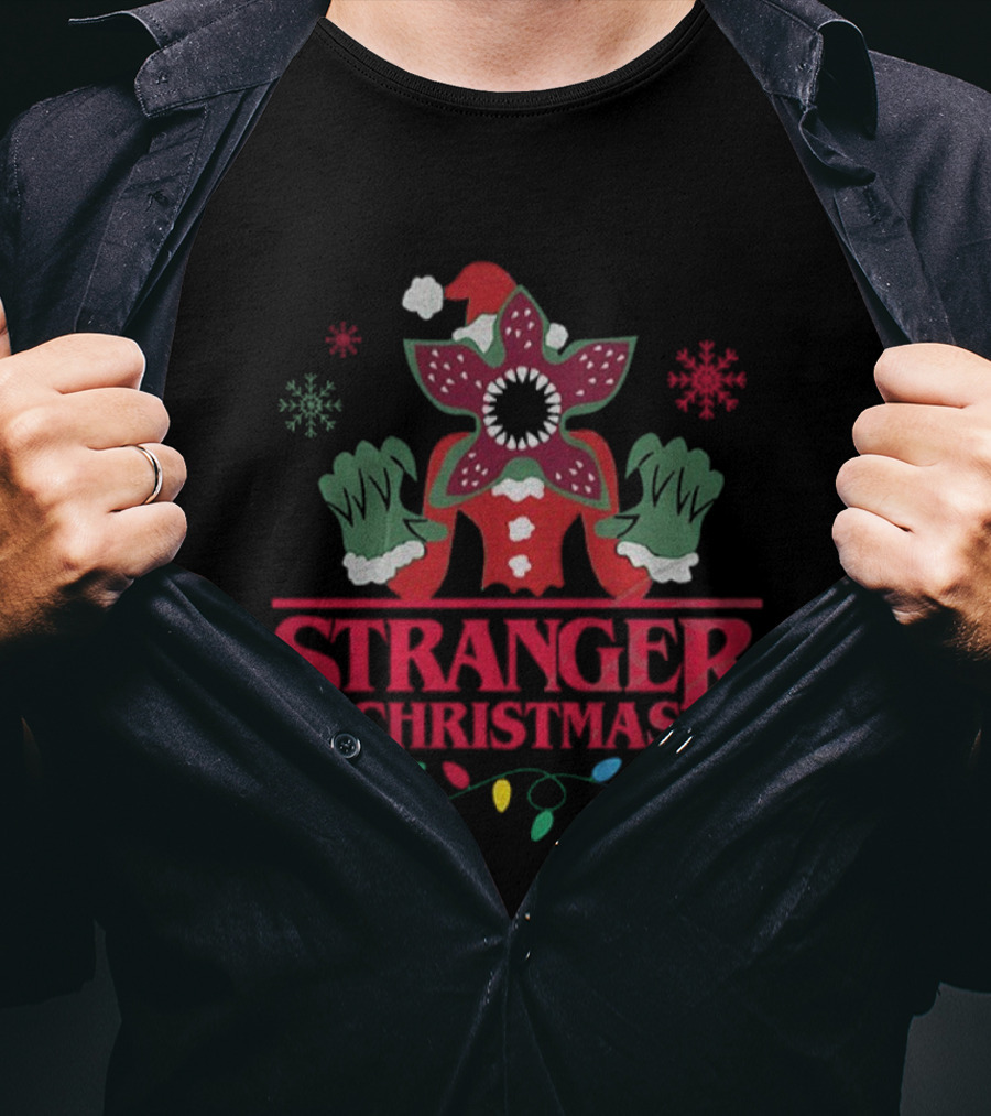 Stranger Creature Santa Suit Merry Christmas Holiday T-Shirt