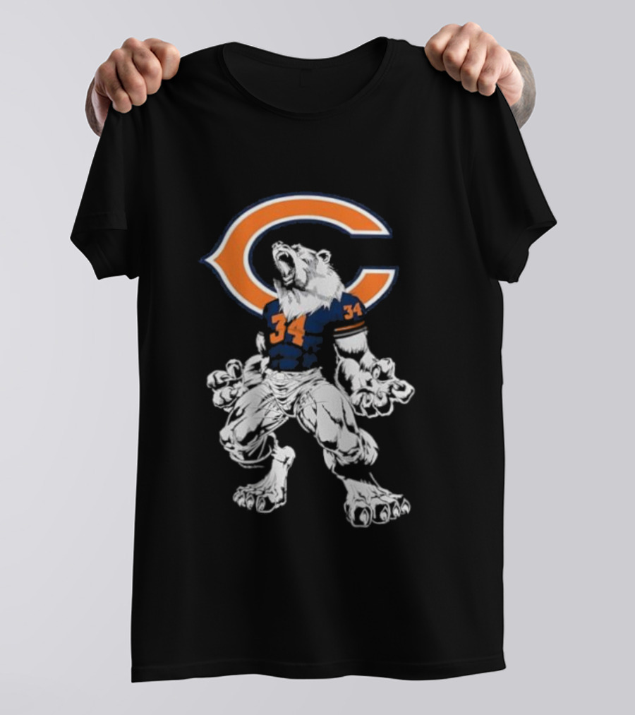 Chicago Bears Mascot Iconic Scream 34 Fan Favorite Football Team Apparel T-Shirt