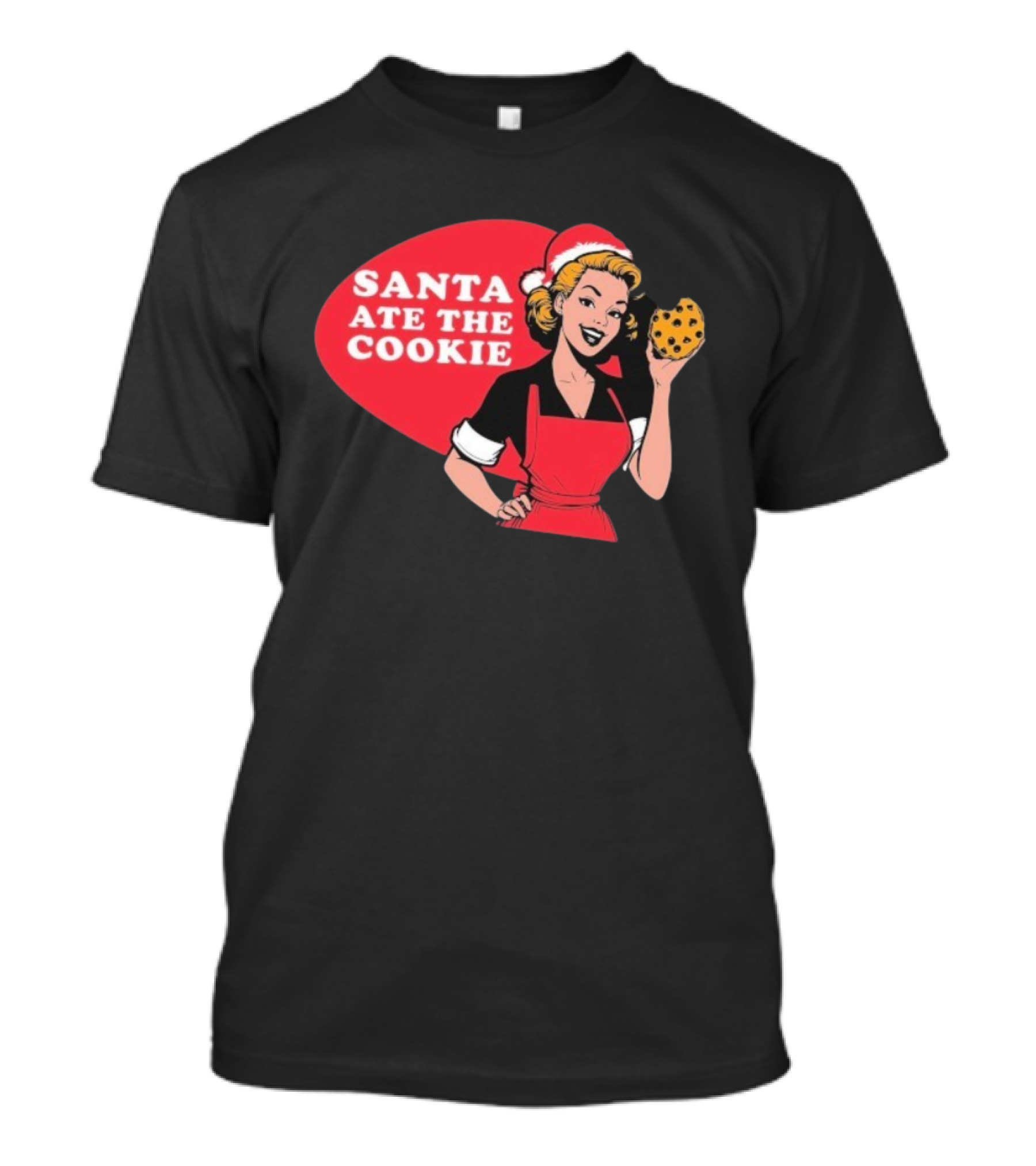 Vintage Santa Ate The Cookie Christmas Retro Humor T-Shirt