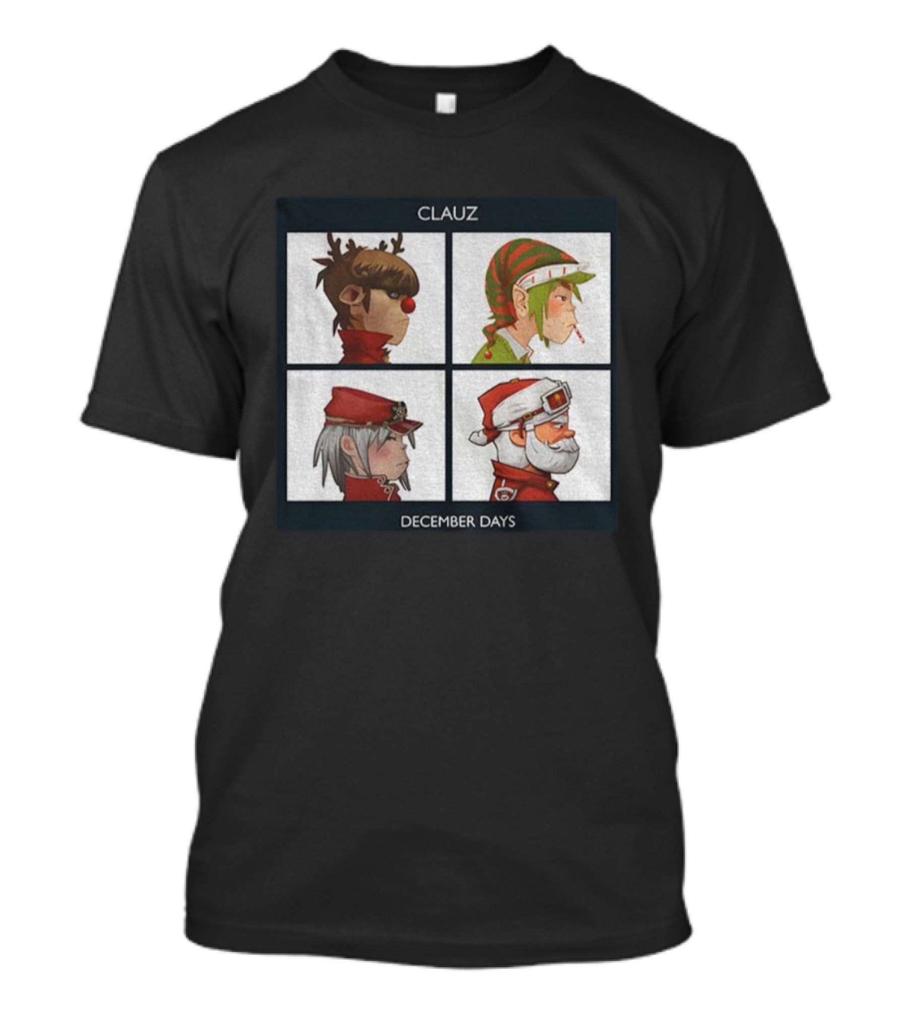 Clauz December Days Christmas Characters Album Cover Parody T-Shirt