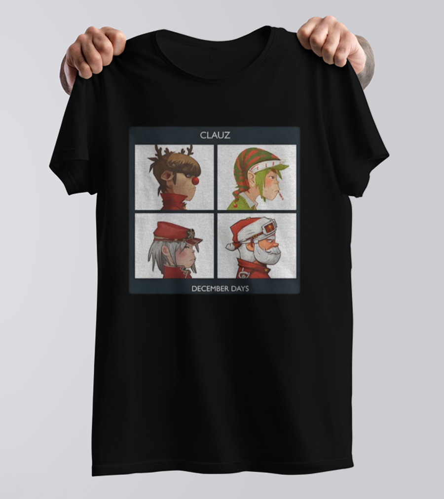 Clauz December Days Christmas Characters Album Cover Parody T-Shirt