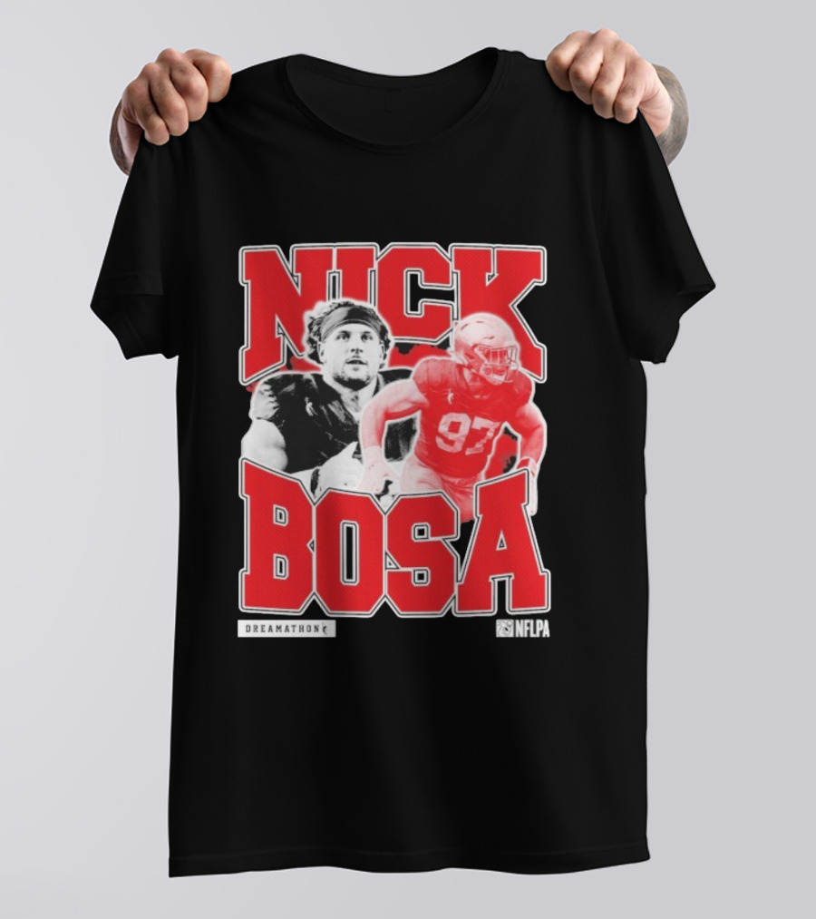 Nick Bosa Dreamathon NFLPA 97 Football Player Portrait T-Shirt
