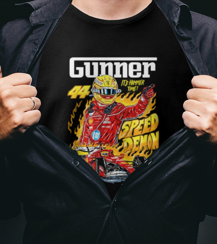 Gunner 44 Speed Demon Lewis Hamilton It's Hammer Time Racing Legend T-Shirt