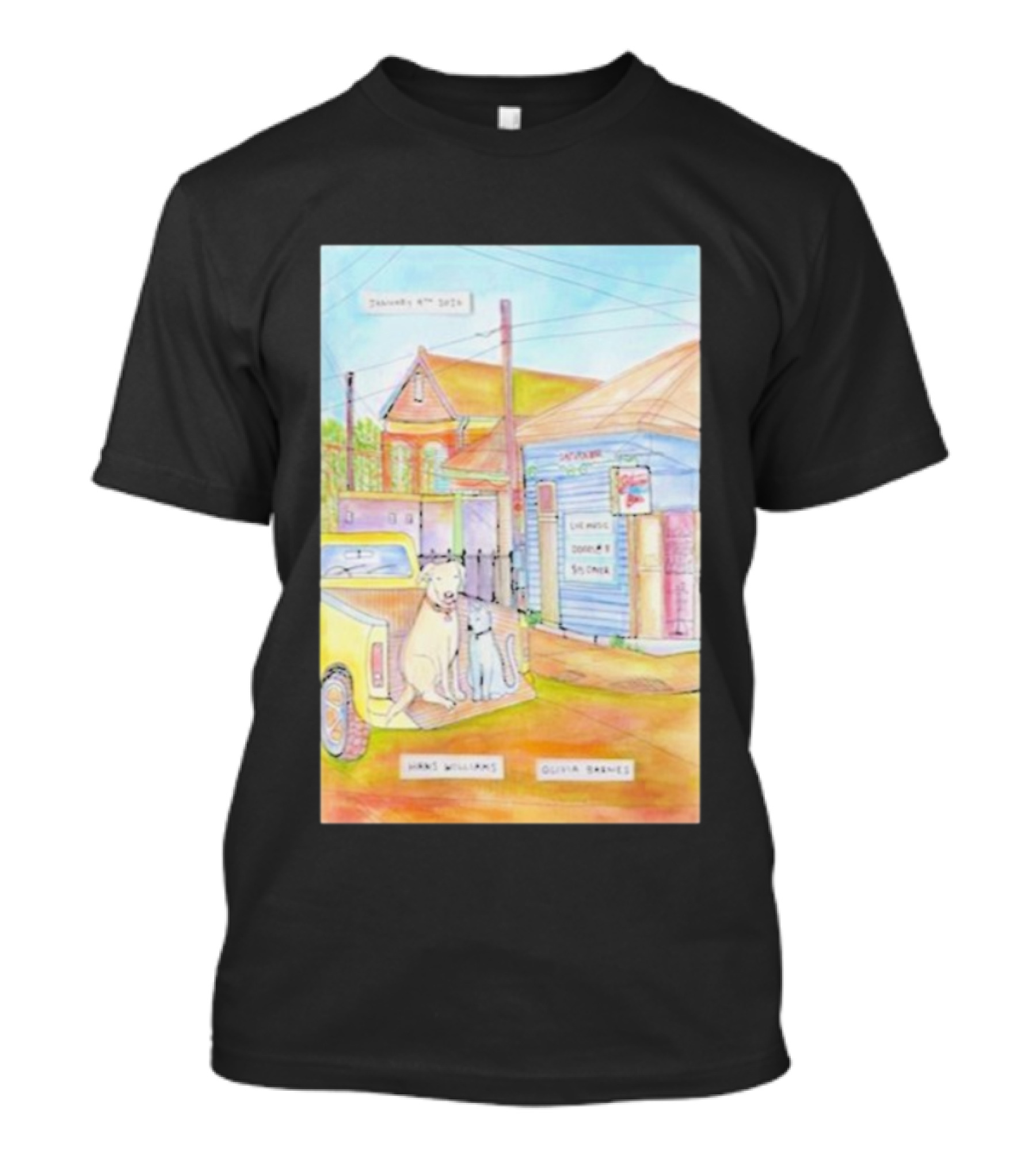 Hans Williams January 9 2026 Saturn Bar Live Music Dogs Sunliner Olivia Serres Event T-Shirt