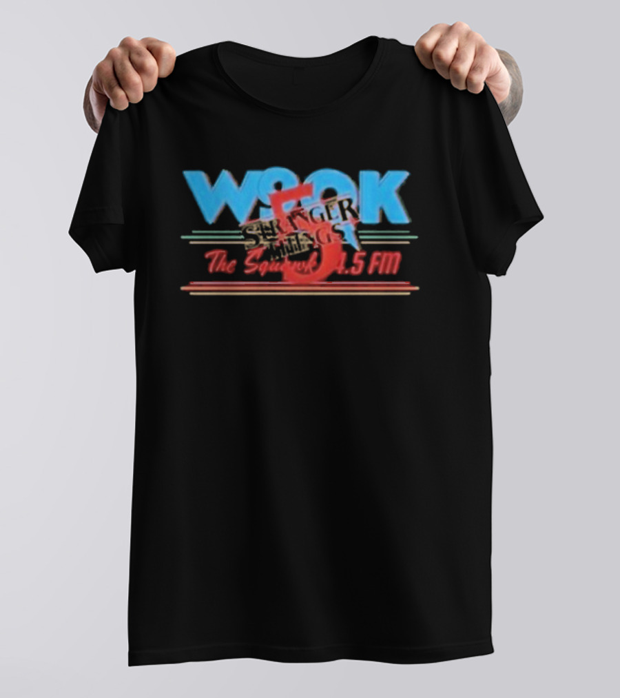 WSQK 4.5 FM Stranger Things Season 5 Dustin Radio Station Retro Style T-Shirt