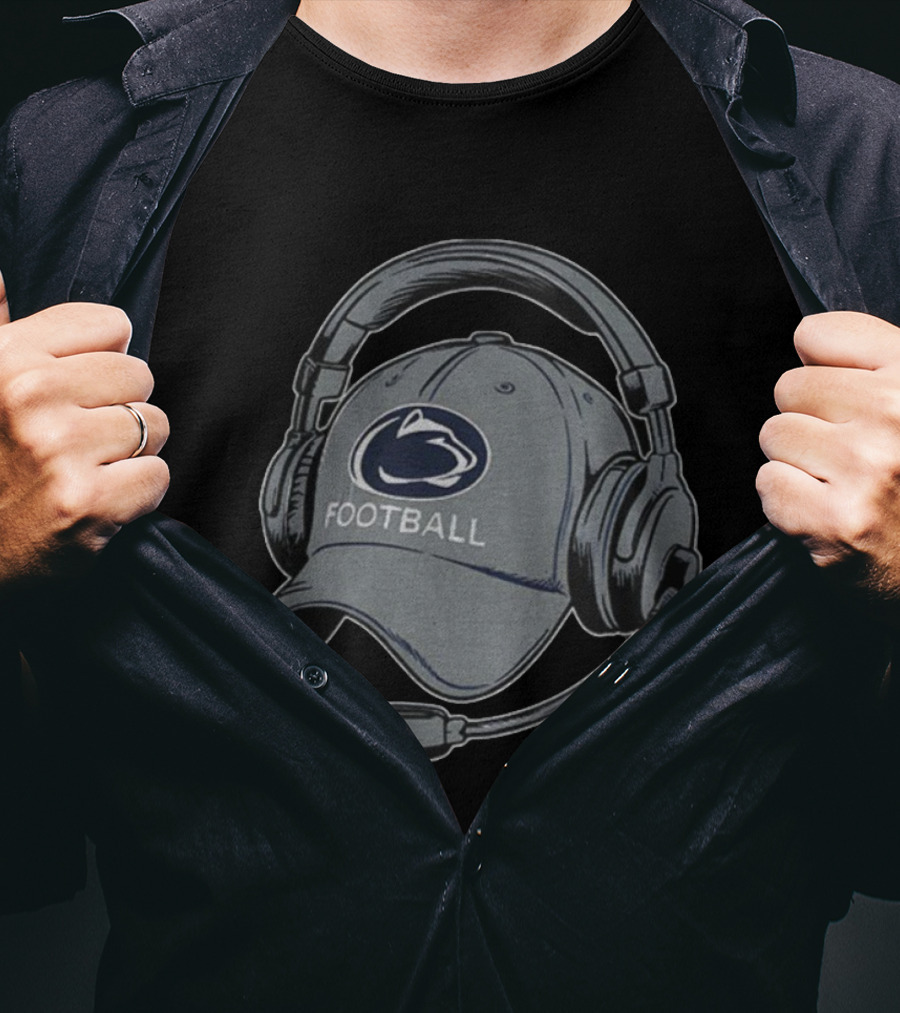 Penn State Nittany Lions Football Hat Headset Coaching Essentials T-Shirt