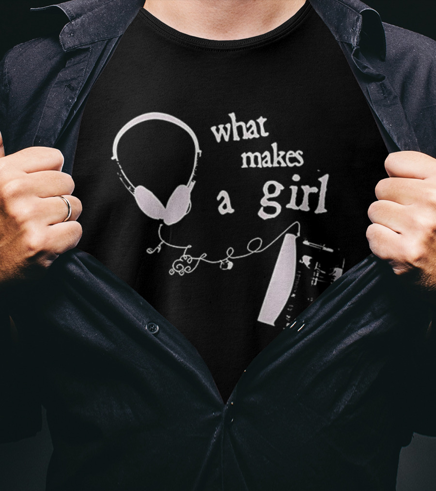 What Makes A Girl Headphones And Sheet Music T-Shirt