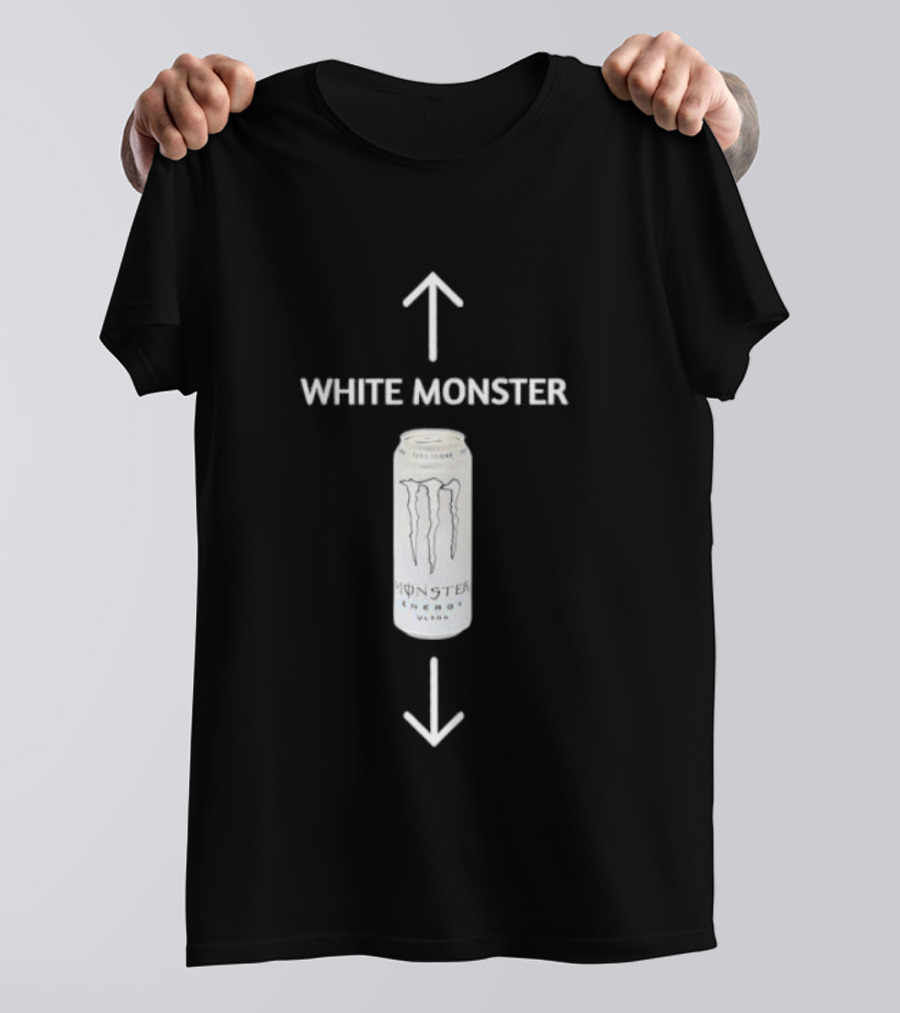 White Monster Energy Drink Can T-Shirt