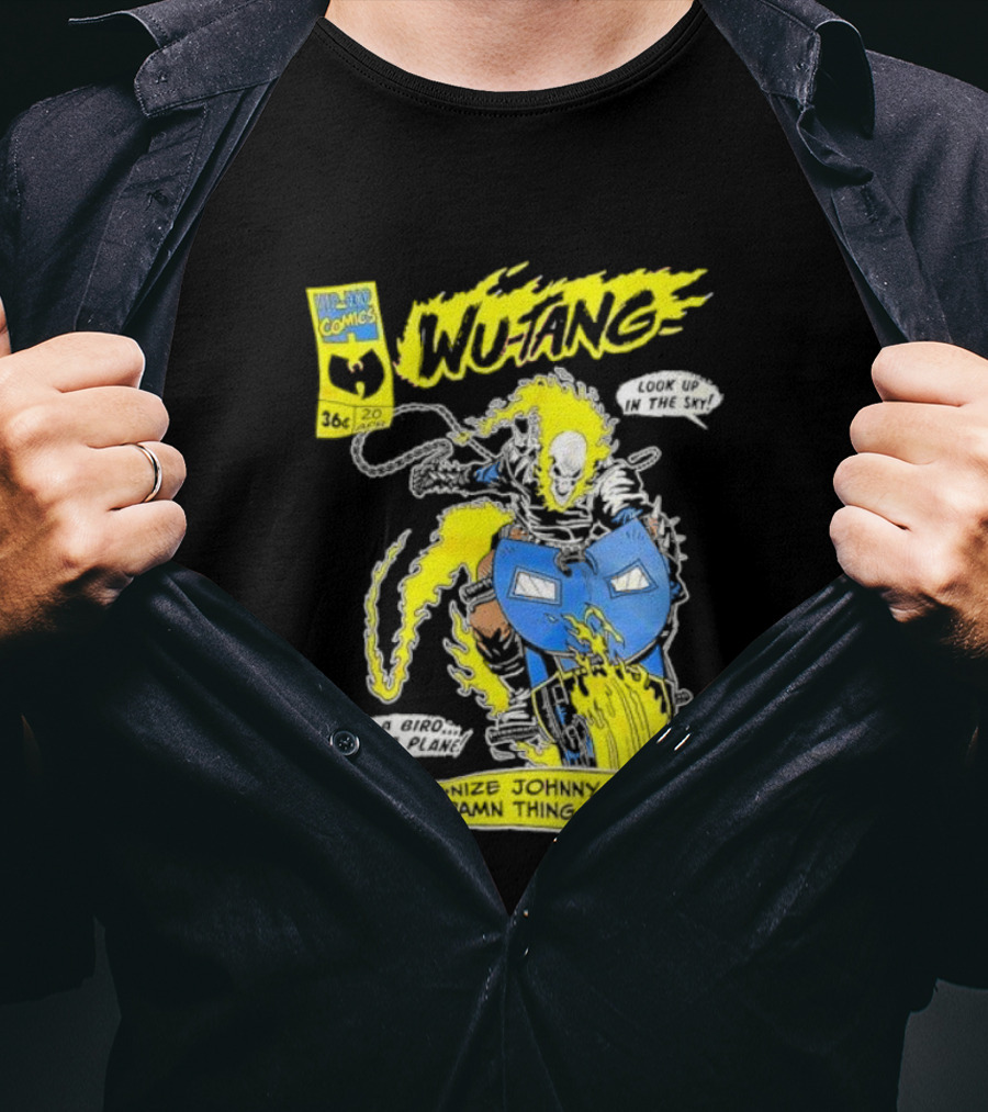 Wu-Tang Ghost Rider Look Up In The Sky WL Super Hero Comics Collab T-Shirt