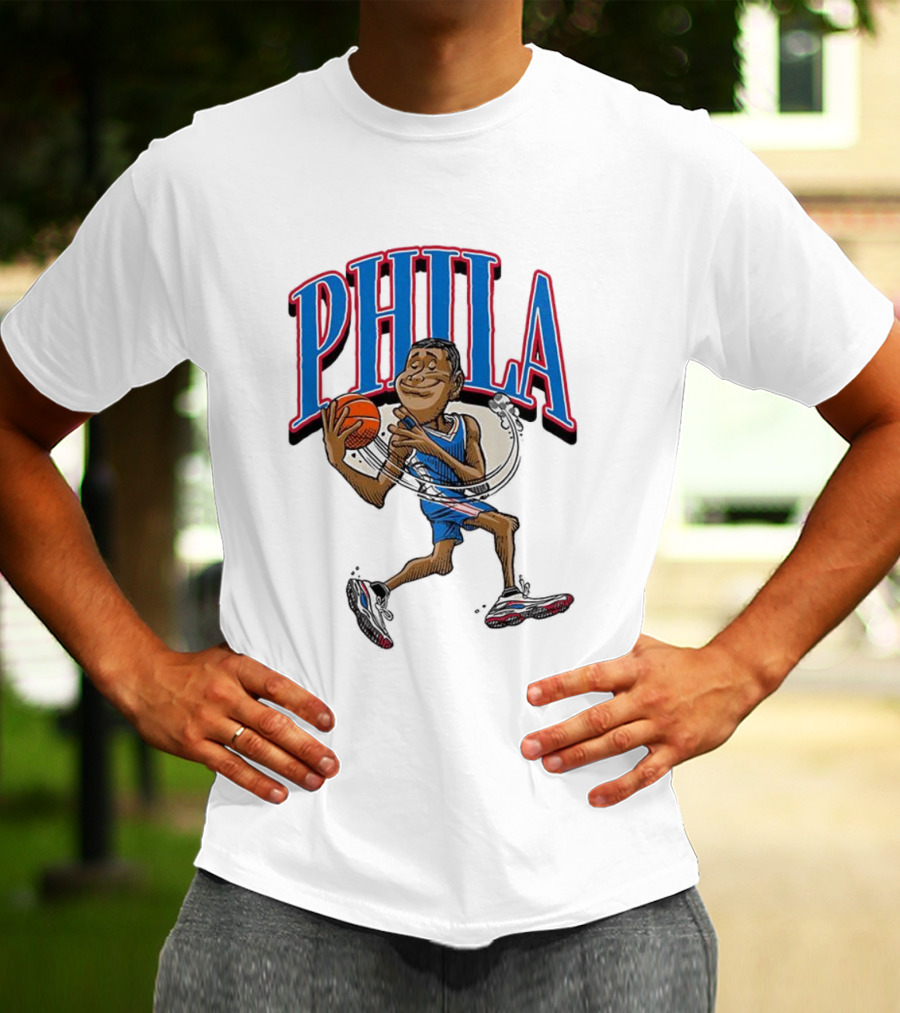 PHILA Basketball Player Cartoon With Ball T-Shirt