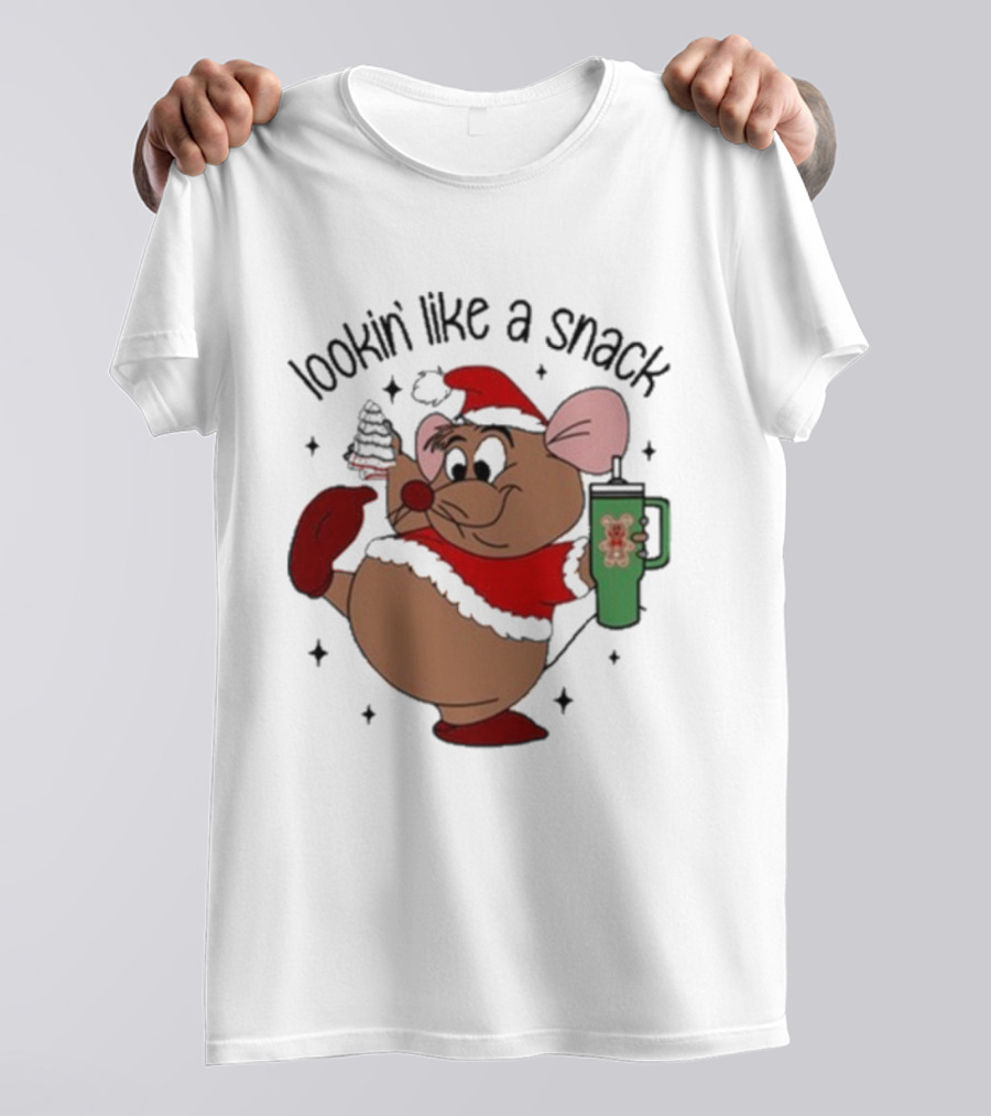 Christmas Cartoon Mouse Lookin' Like A Snack Fat Rat T-Shirt