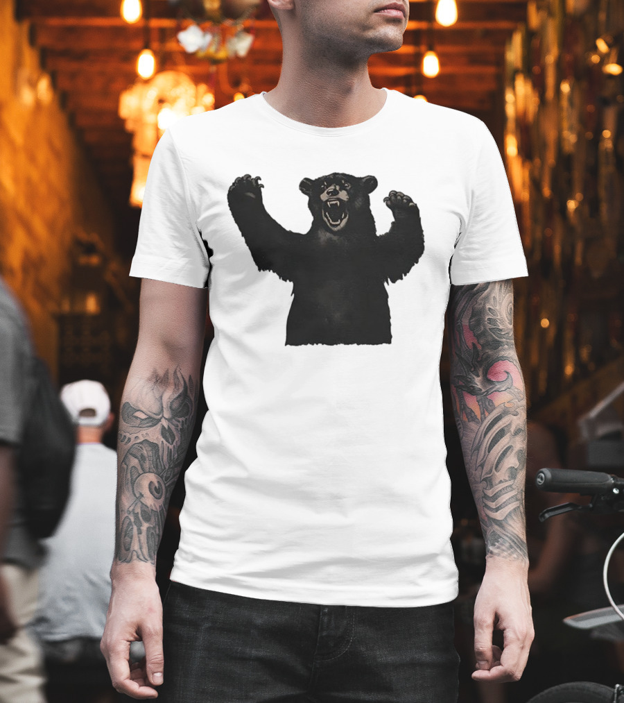 Bear Schmidt Fierce Roaring Black Bear Iconic Expression T-Shirt