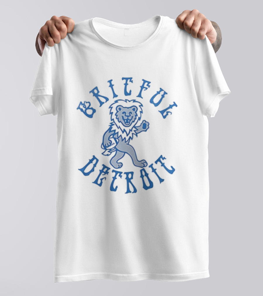 Detroit Lions Grateful Dead Bear Walking Gitful Detroit T-Shirt