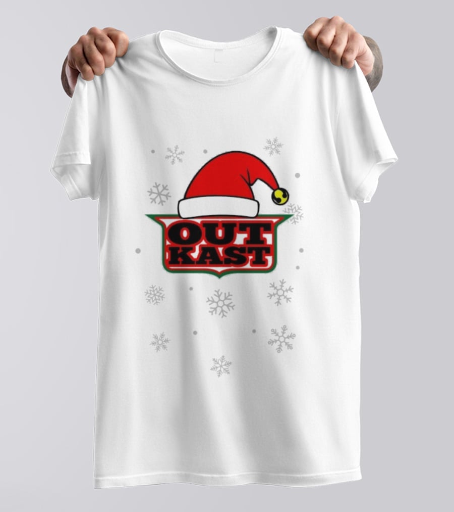 Outkast Christmas Santa Hat Snowflakes T-Shirt