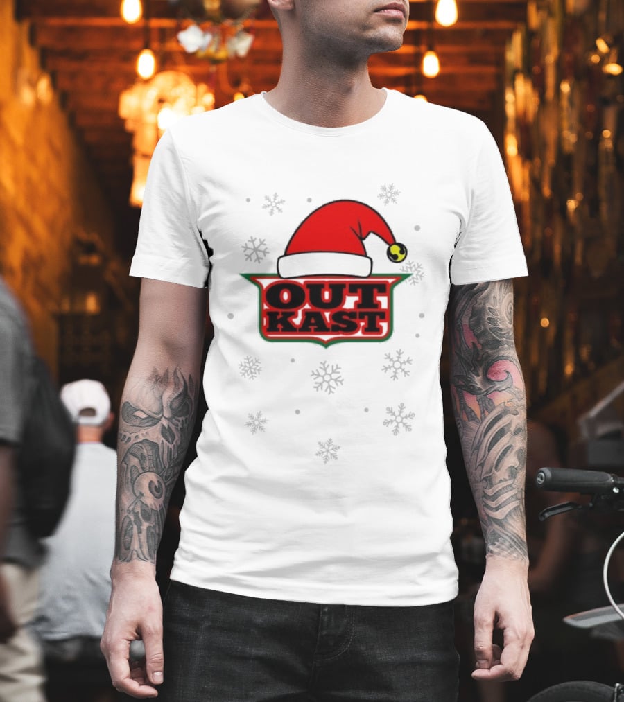 Outkast Christmas Santa Hat Snowflakes T-Shirt
