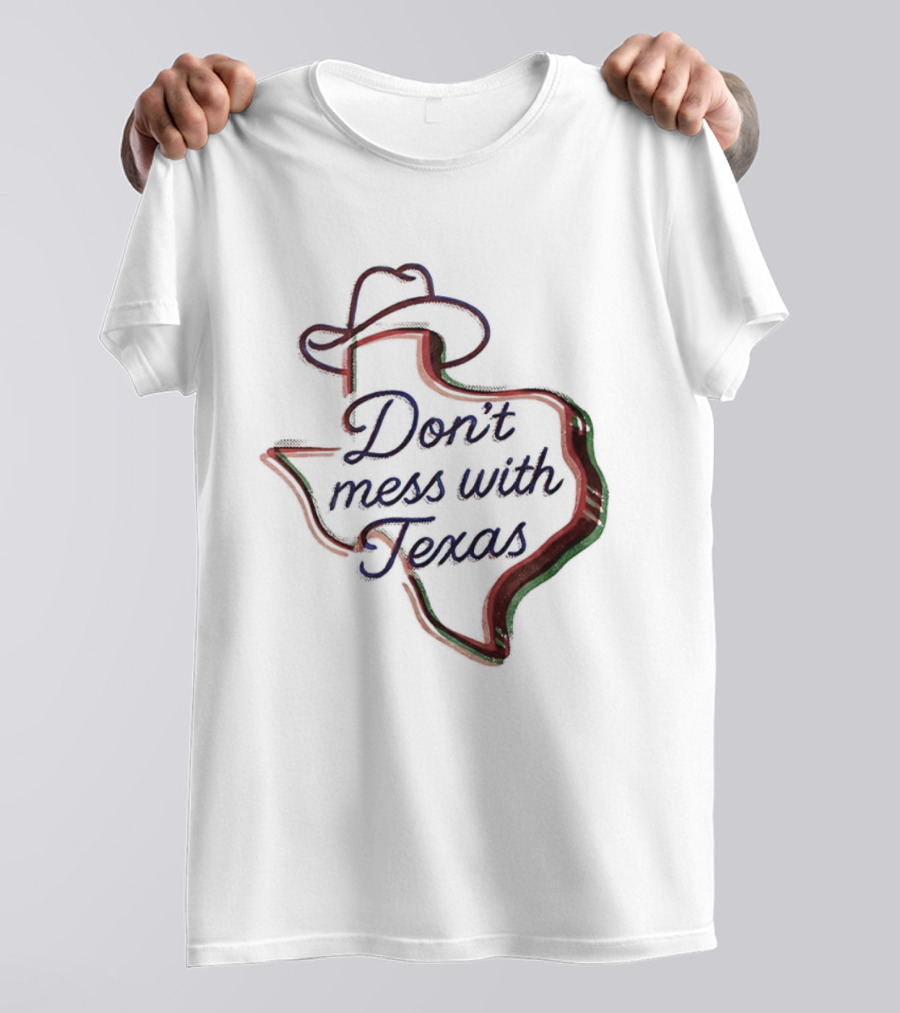 Don’t Mess With Texas Cowboy Hat Outline Map T-Shirt