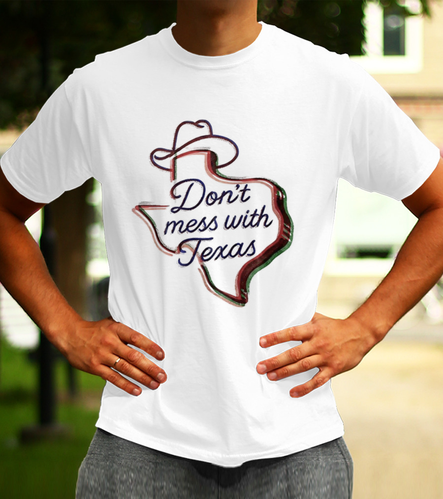 Don’t Mess With Texas Cowboy Hat Outline Map T-Shirt