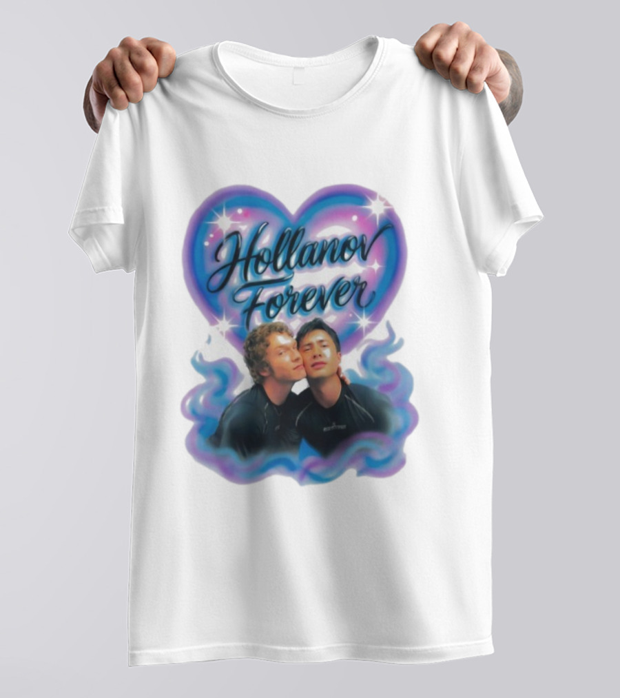 Hollanov Forever Airbrush Heart Blue Pink T-Shirt