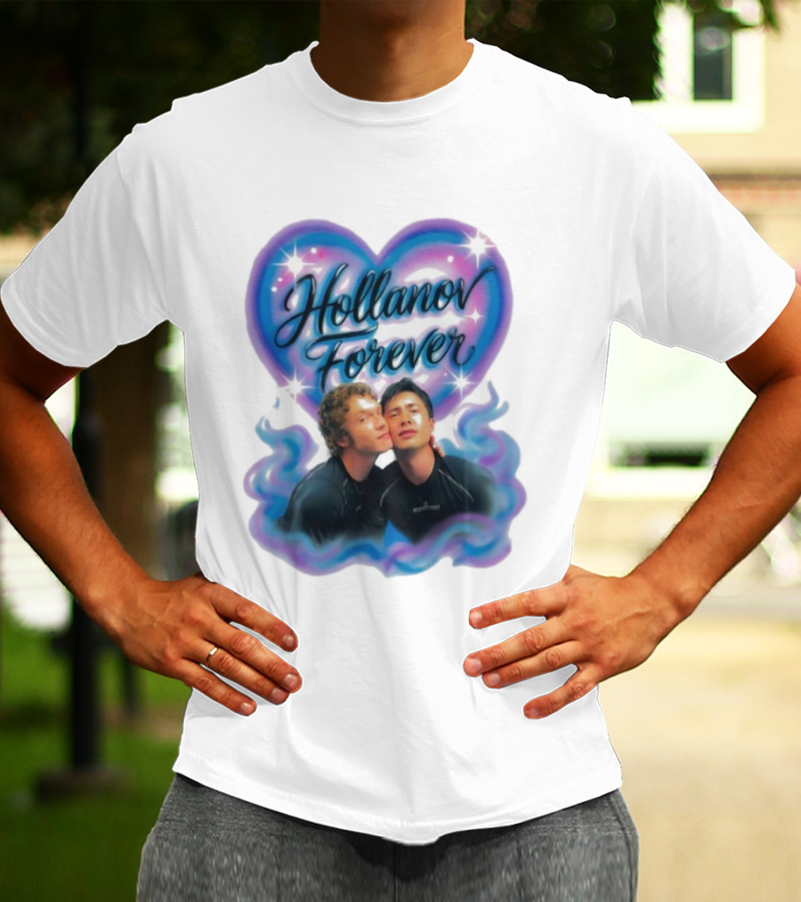 Hollanov Forever Airbrush Heart Blue Pink T-Shirt