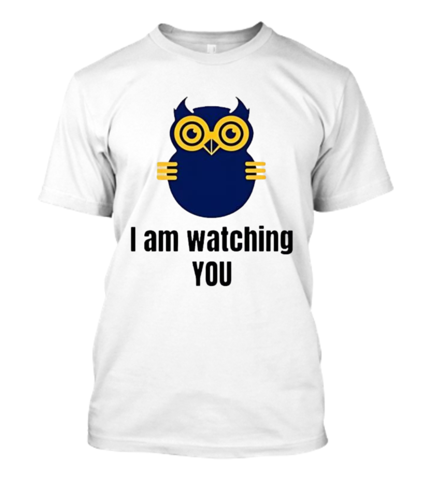 Owl I Am Ing You Blue Yellow Eyes Curvy Wings T-Shirt