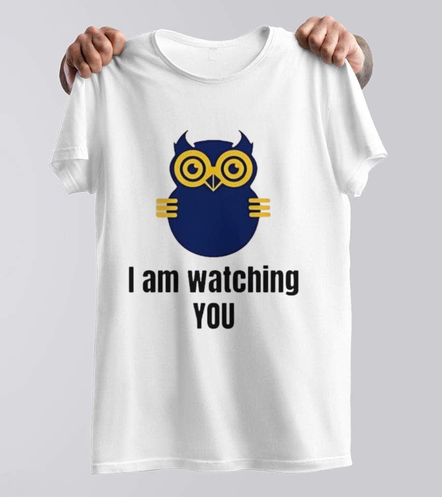 Owl I Am Ing You Blue Yellow Eyes Curvy Wings T-Shirt