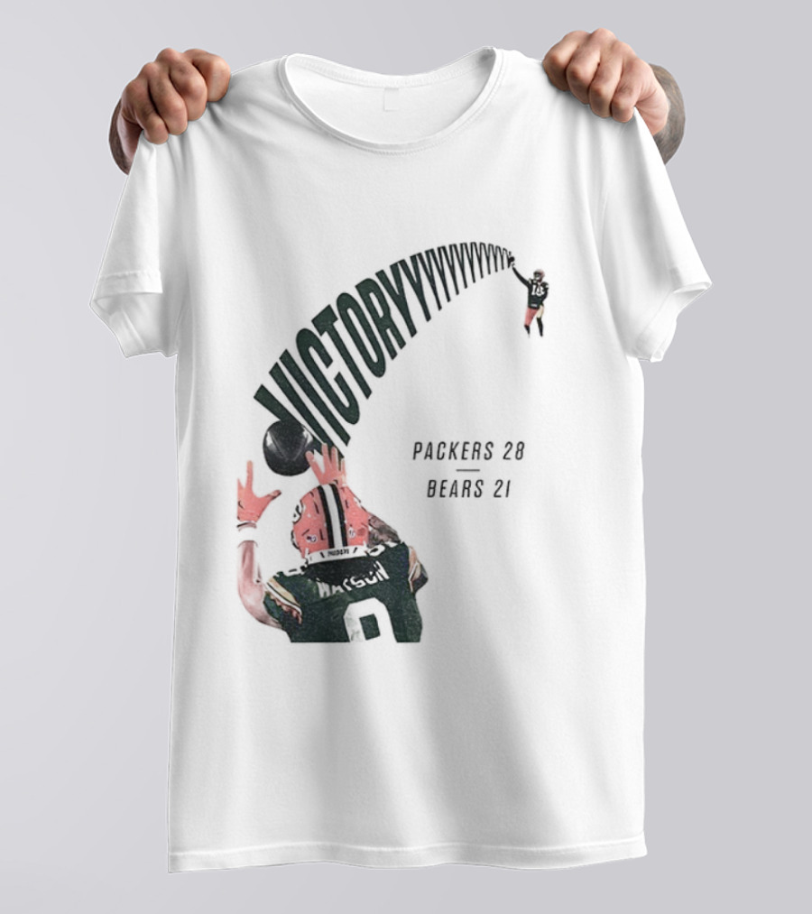 Green Bay Packers Victory 28 Bears 21 Football Win Over Chicago T-Shirt