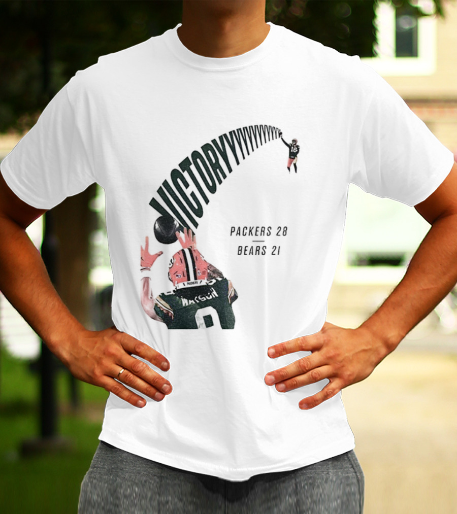 Green Bay Packers Victory 28 Bears 21 Football Win Over Chicago T-Shirt