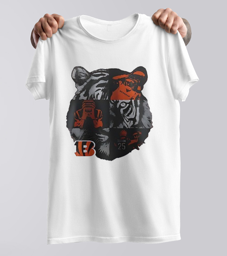 Cincinnati Bengals Season 25 Tiger B Emblem T-Shirt