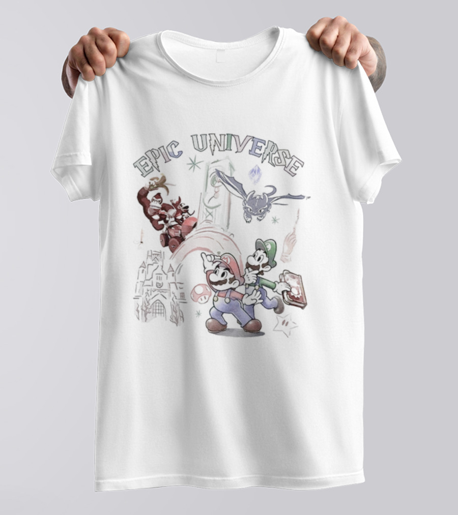Epic Universe Mario Luigi Donkey Kong How To Train Your Dragon Collaboration T-Shirt