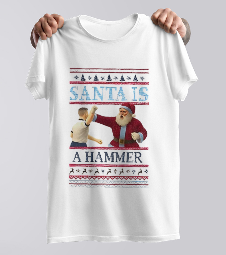 Santa Is A Hammer Christmas Funny Boxing Holiday T-Shirt
