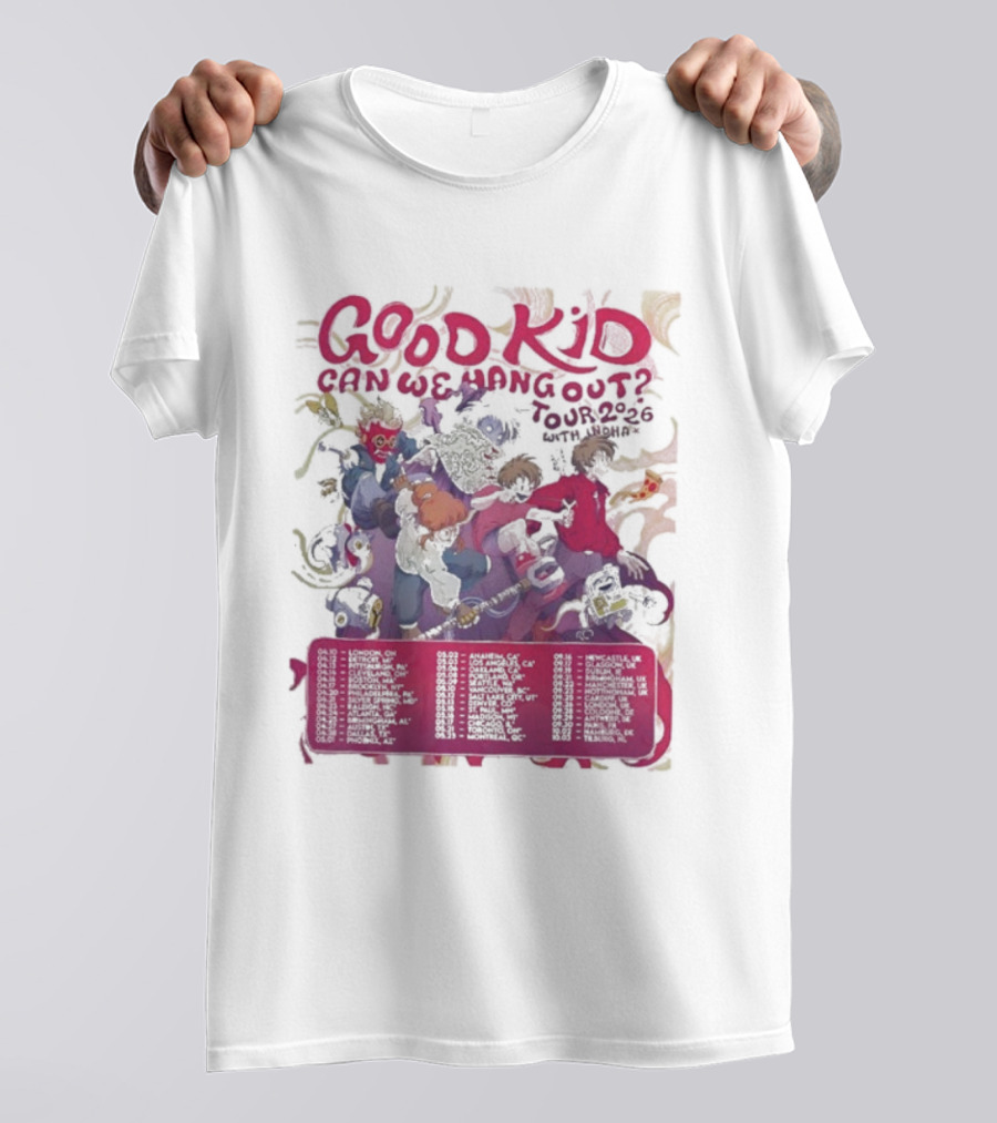 Good Kid Can We Hang Out Tour 2026 Dates Psychedelic Theme T-Shirt