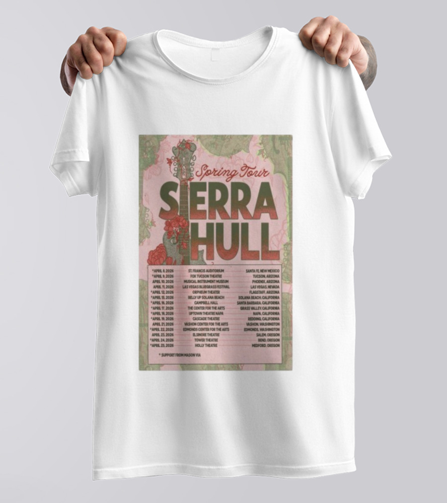 Spring Tour Sierra Hull 2026 St. Francis Auditorium Las Vegas Bluegrass Festival Tower Theatre T-Shirt