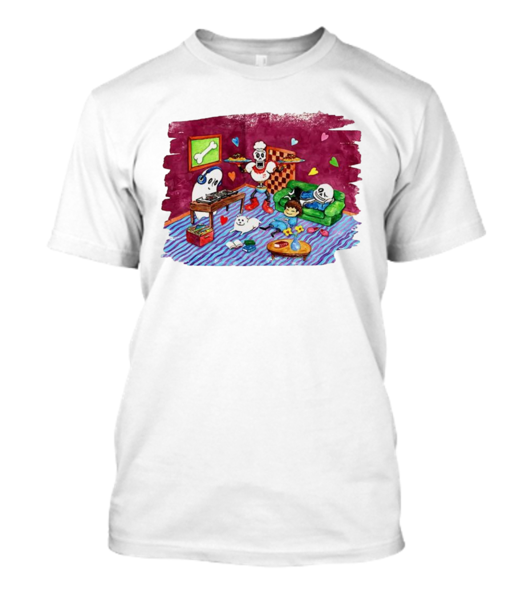 Undertale 10th Anniversary Commemorative Video Game Characters Chill Arrangement Scene T-Shirt