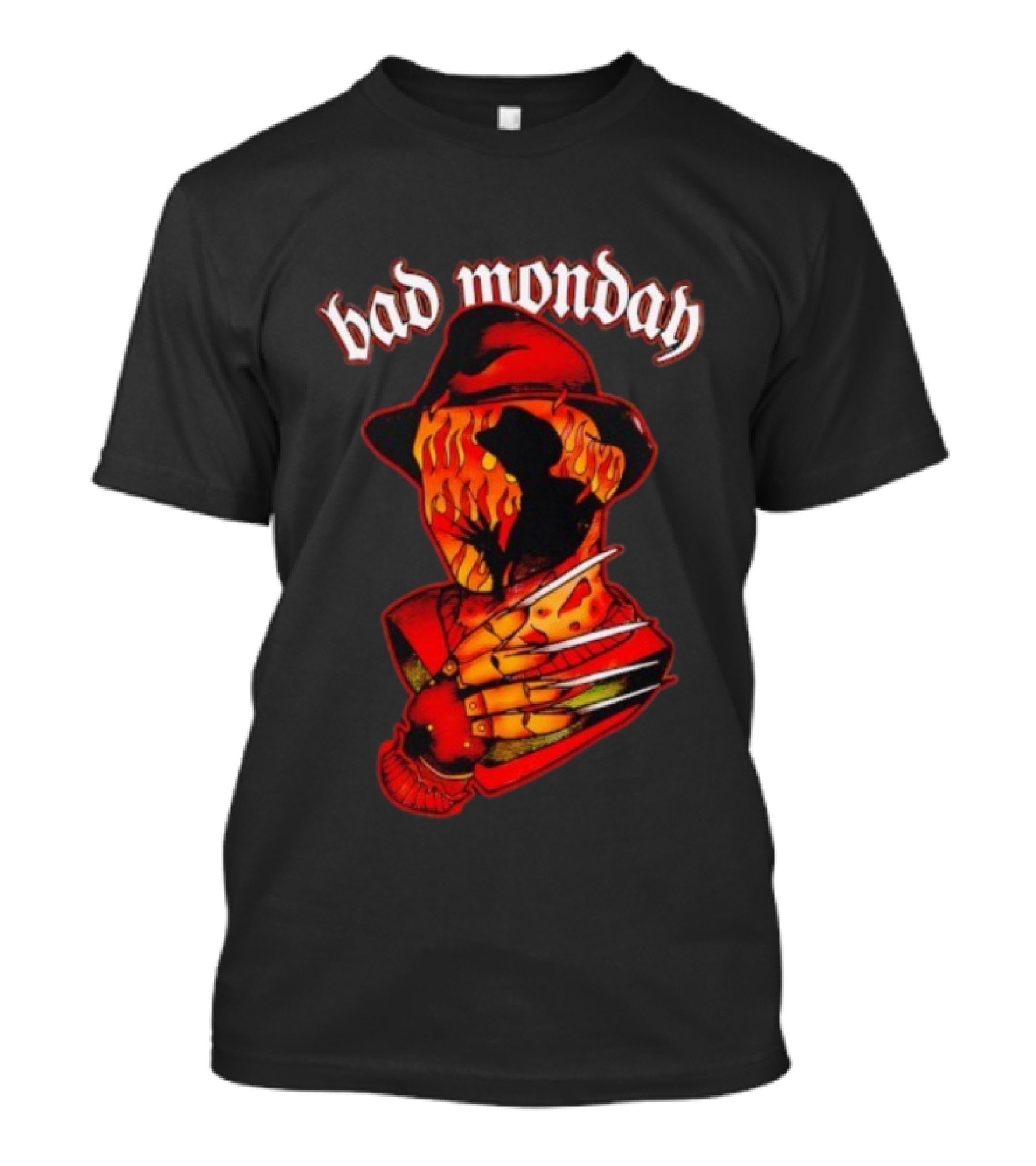 Bad Monday Apparel Flaming Glove Fedora Shadow T-Shirt