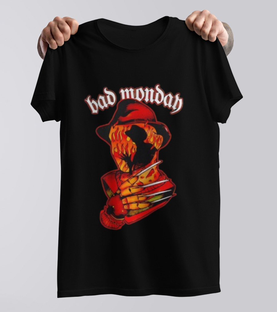 Bad Monday Apparel Flaming Glove Fedora Shadow T-Shirt