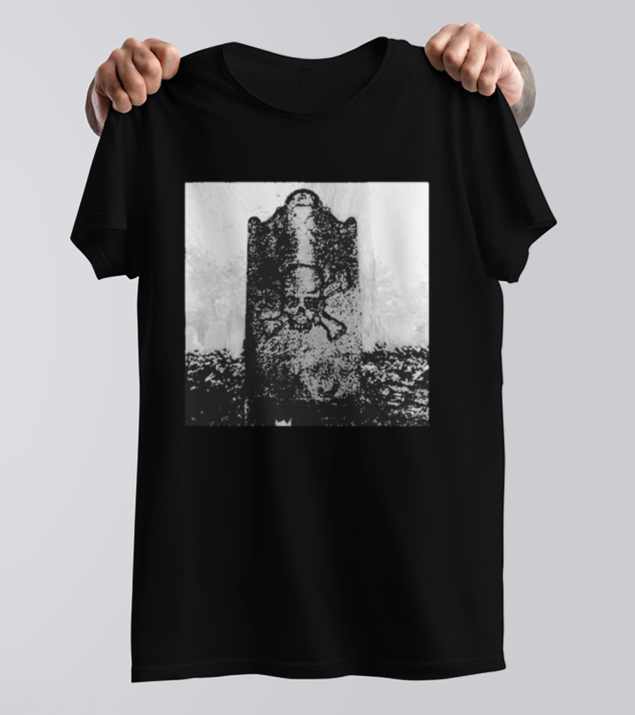 Blood For Blood Skull Crossbones Gravestone Vintage Goth Aesthetic T-Shirt