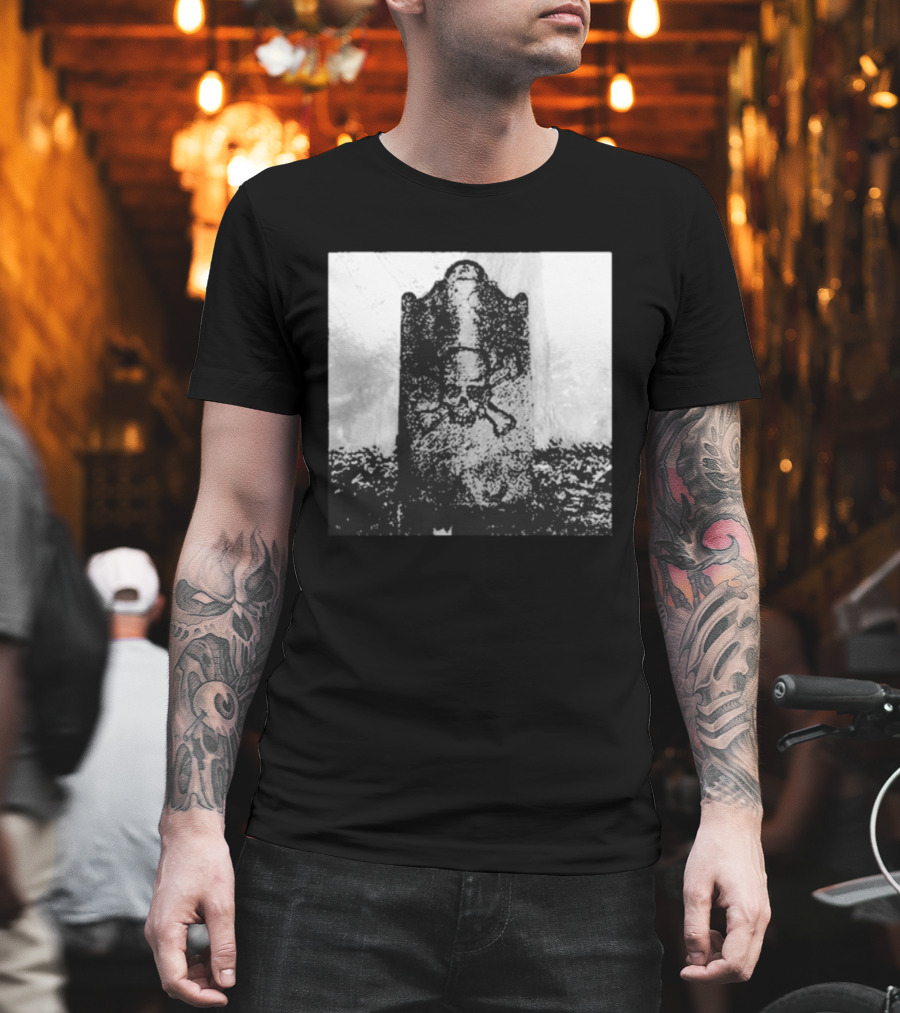 Blood For Blood Skull Crossbones Gravestone Vintage Goth Aesthetic T-Shirt