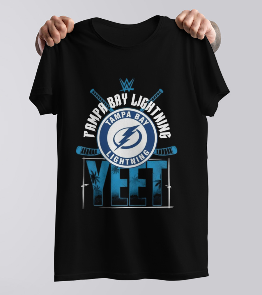 Tampa Bay Lightning YEET Edition Jey Uso WWE Hockey Crossover T-Shirt