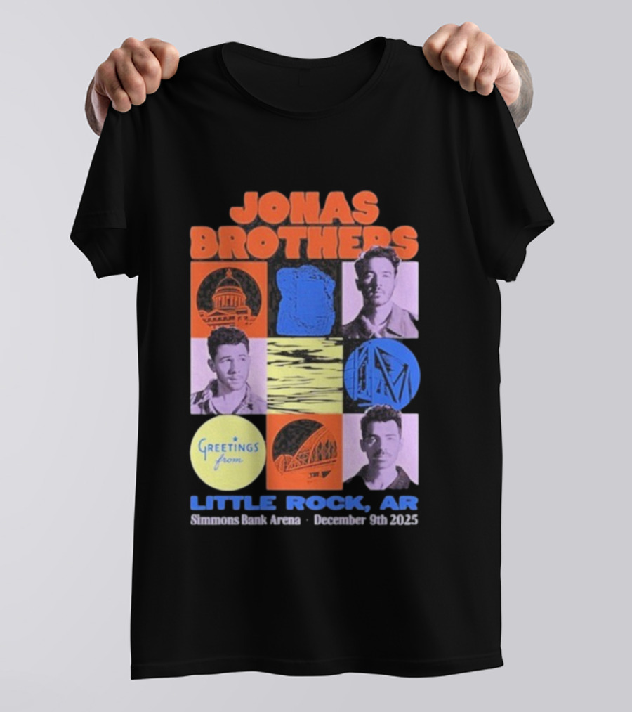 Jonas Brothers Little Rock AR Simmons Bank Arena December 9 2025 Tour Greeting T-Shirt