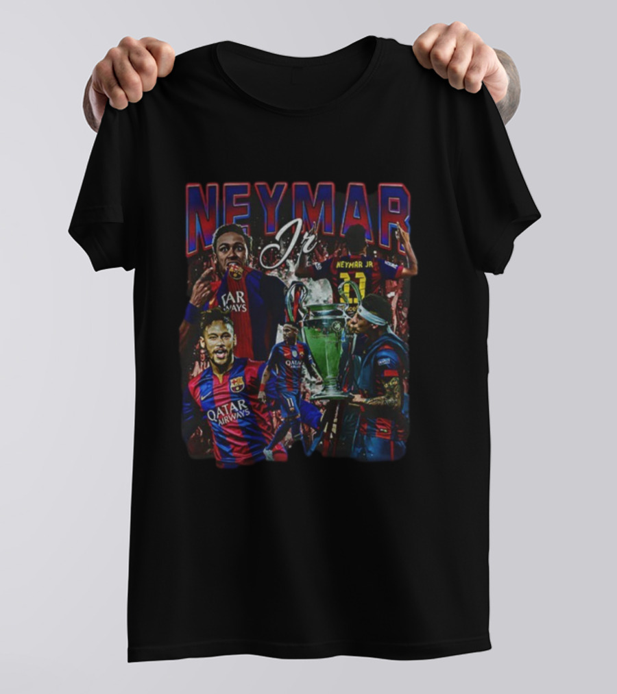 Neymar Jr Barcelona FC Champions League Trophy Qatar Airways T-Shirt