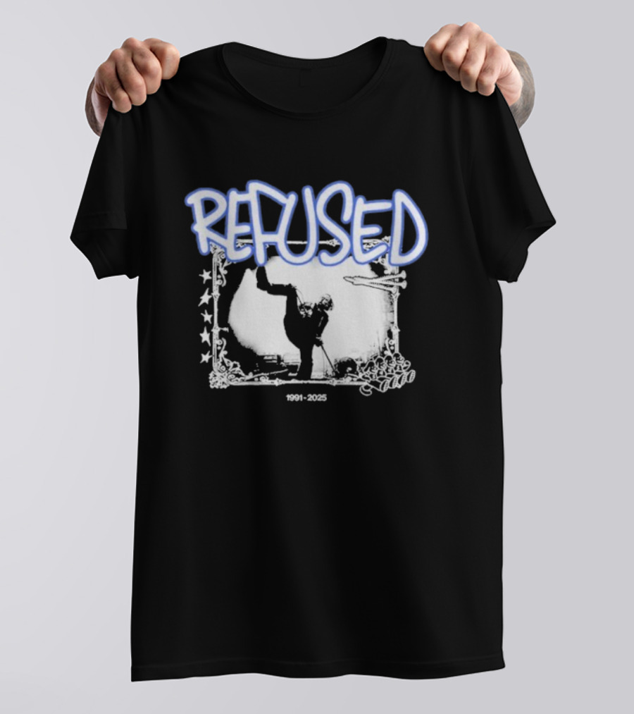 Refused The Final Show 1991 2025 Graffiti Style With Kickboxing Silhouette And Stars T-Shirt